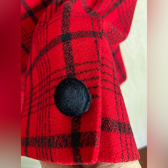 Vintage Pendleton Blazer Jacket Womens 10 Red Plaid & Velvet Wool Made in USA - Picture 5 of 10